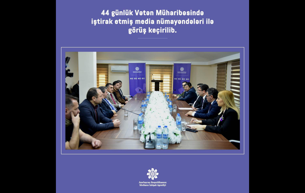 44 gunluk Veten Muharibesinde istirak etmis media numayendeleri ile gorus kecirilib.