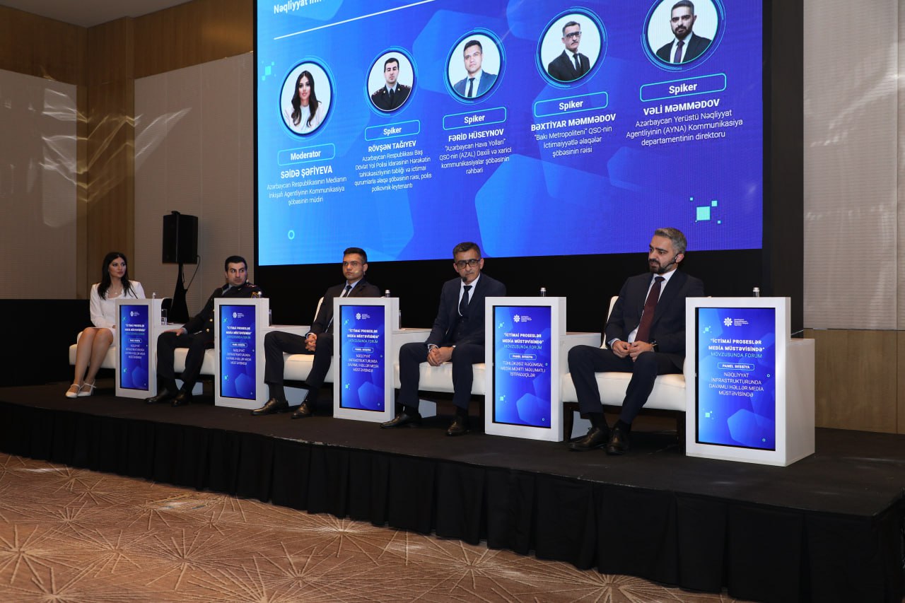 “Ictimai prosesler media mustevisinde” movzusunda II Forum cercivesinde “Neqliyyat infrastrukturunda davamli heller media mustevisinde” adli panel sessiya kecirilib