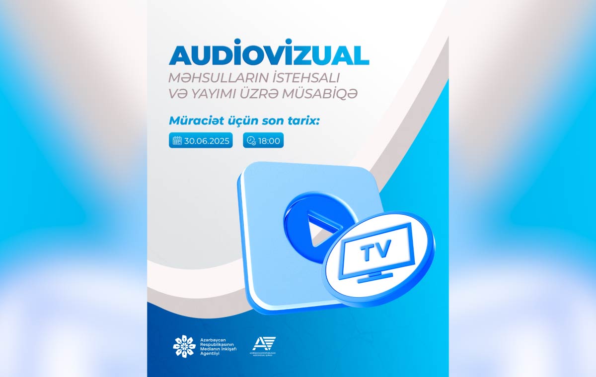 Medianin Inkisafi Agentliyi Audiovizual Sura ile birge audiovizual mehsullarin istehsali ve yayimi uzre novbeti musabiqe elan edir