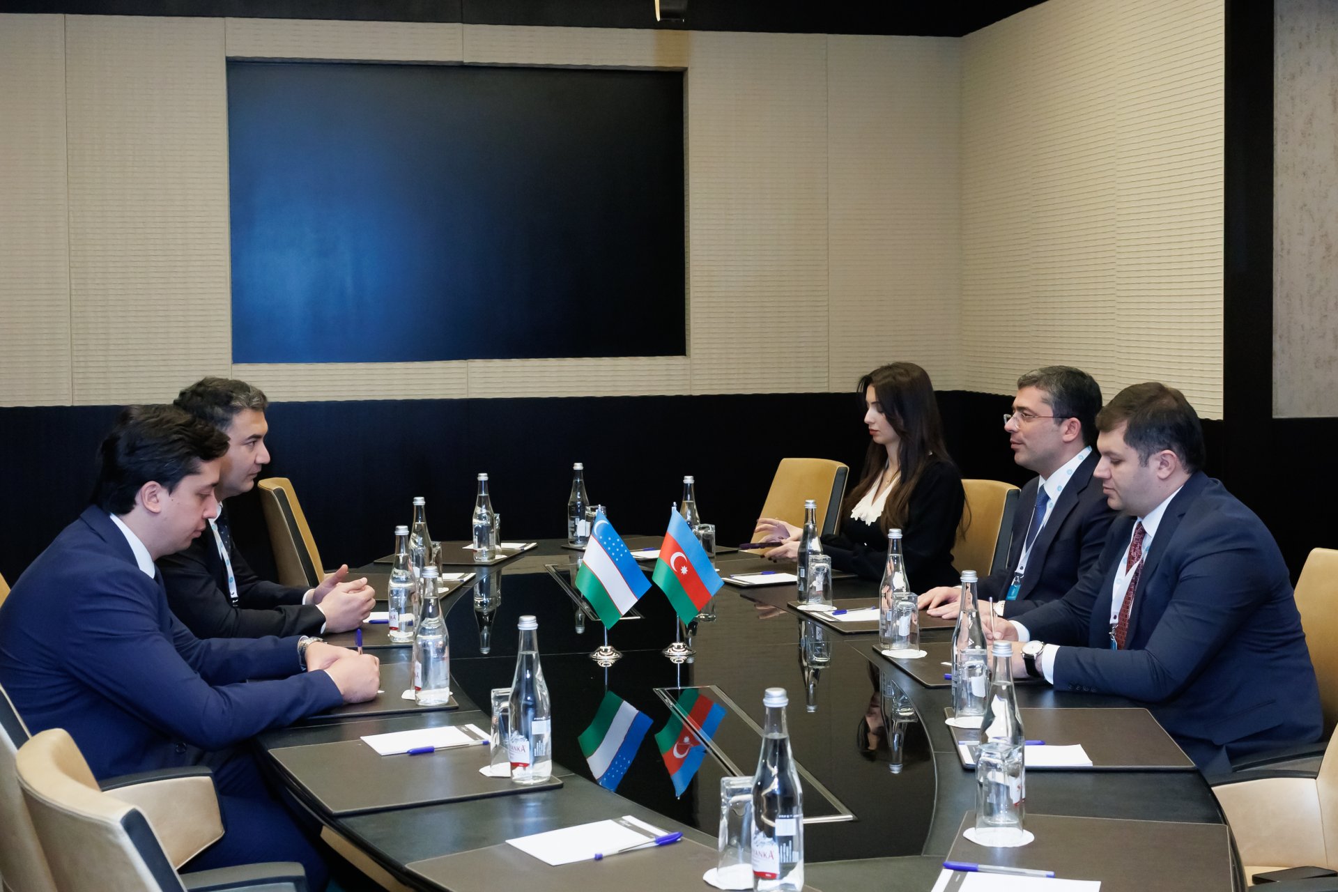 Turk Dovletleri Teskilatinin media ve informasiya uzre mesul nazirlerinin ve yuksek vezifeli resmilerinin 7-ci toplantisi cercivesinde olkemizde seferde olan Ozbekistan numayende heyeti ile gorus kecirilib