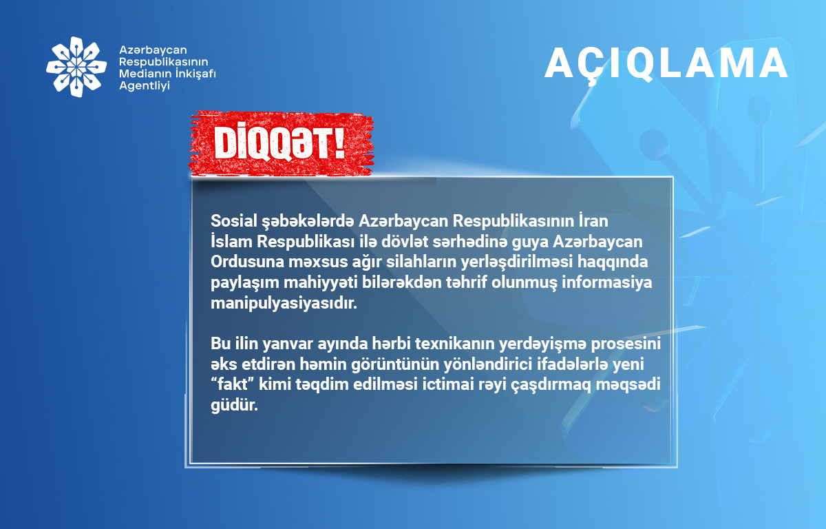 Azerbaycan Respublikasinin Medianin Inkisafi Agentliyinin aciqlamasi