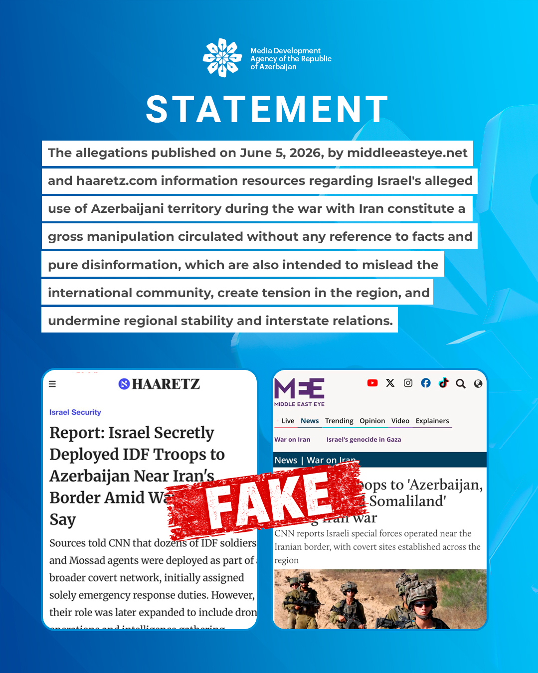 Statement by the Media Development Agency of the Republic of Azerbaijan