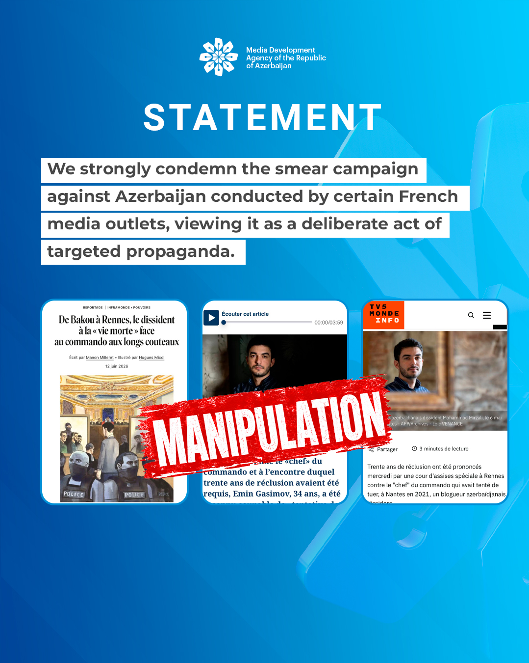 Statement by the Media Development Agency of the Republic of Azerbaijan