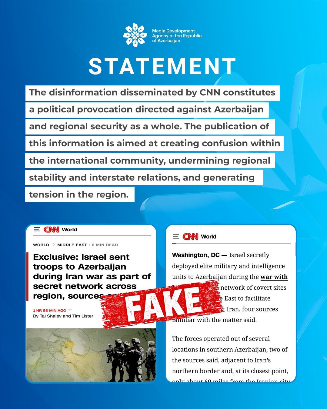 Statement by the Media Development Agency of the Republic of Azerbaijan