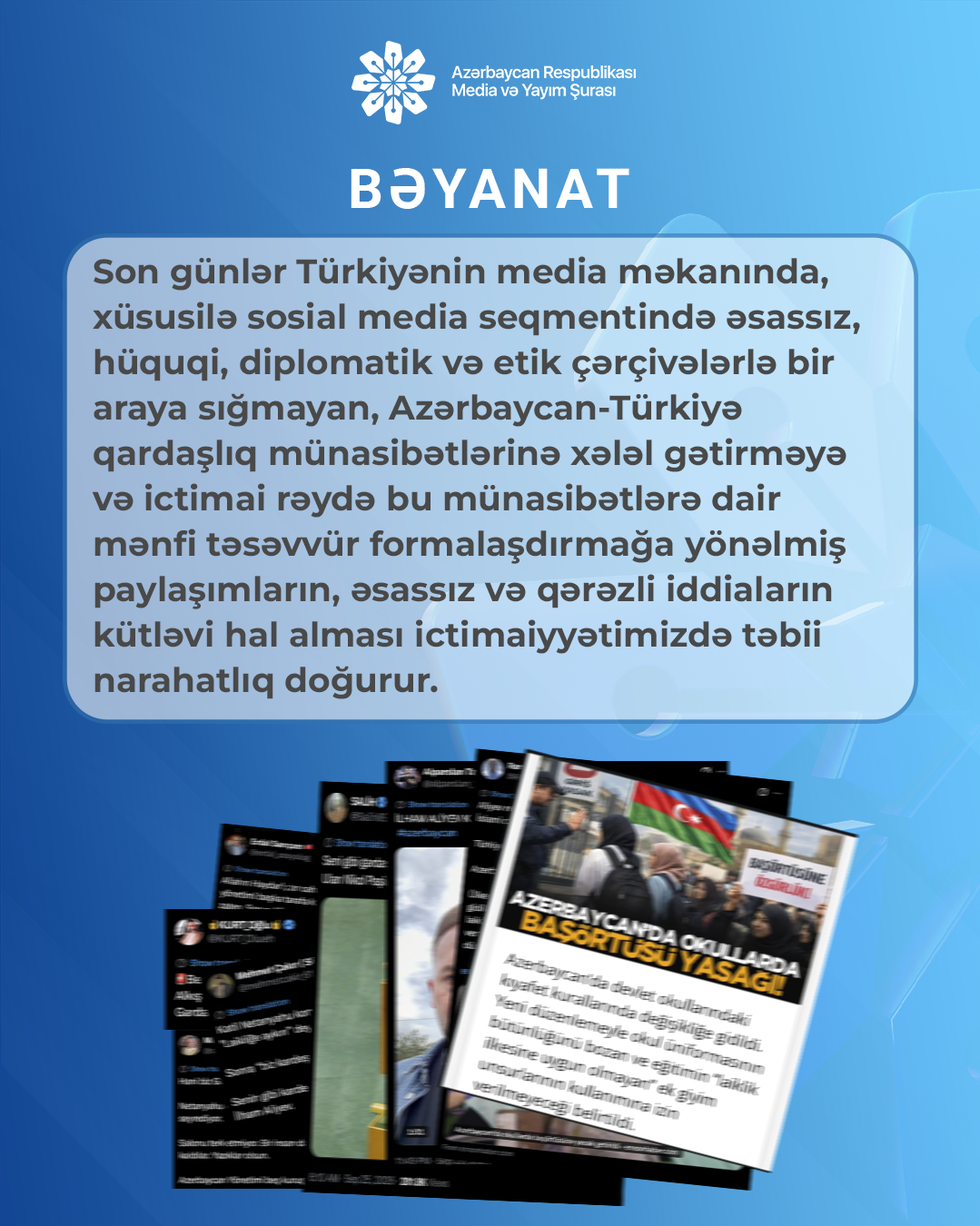 Azerbaycan Respublikasi Media ve Yayim Surasinin Beyanati