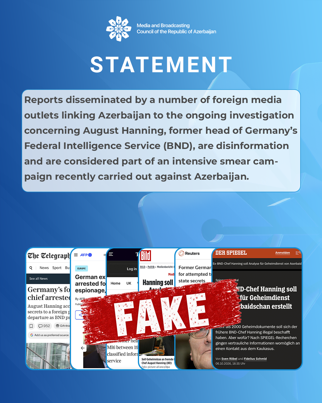 Statement by the Media and Broadcasting Council of the Republic of Azerbaijan