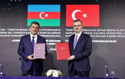 Azerbaycan Respublikasinin Medianin Inkisafi Agentliyi ile Turkiye Prezidenti Administrasiyasinin Ictimaiyyetle Elaqeler Departamenti arasinda Anlasma Memorandumu imzalanib