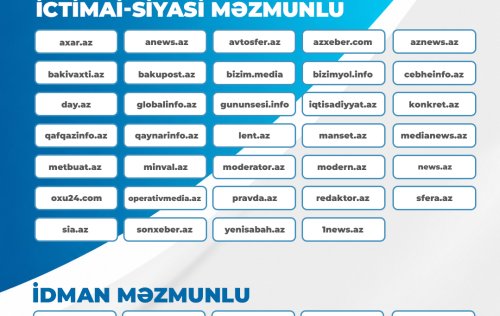 Onlayn media subyektlerine destek layihesi cercivesinde elan edilmis musabiqenin neticelerini teqdim edirik