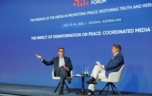 4-cu Susa Qlobal Media Forumunda &ldquo;Dezinformasiyanin sulhe tesiri: Mediada koordinasiyali reaksiyalar&rdquo; movzusunda tekbetek formatli muzakire kecirilib